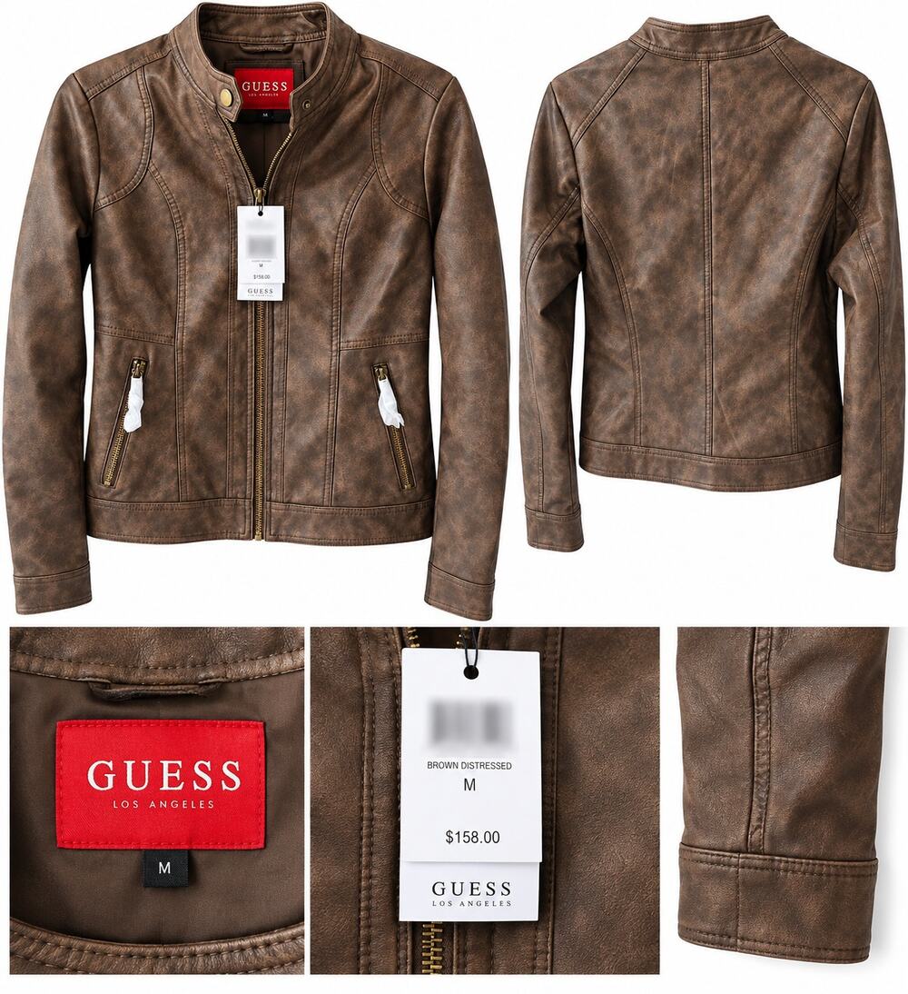 GUESS Brown Distressed Jacket NWT Women’s M